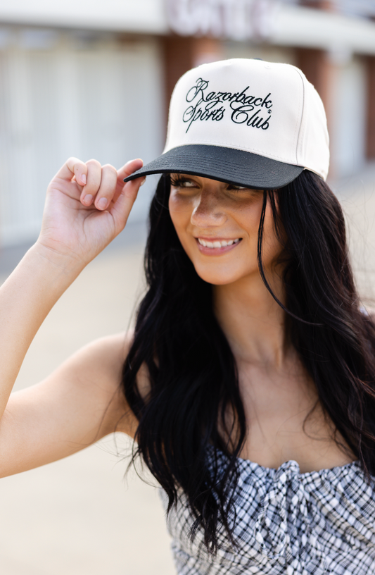 Razorback Sports Club Vintage Hat Cream/Black
