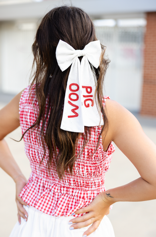Woo Pig Beaded Hair Bow