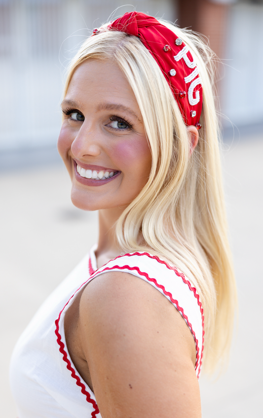 WOO PIG Beaded Headband