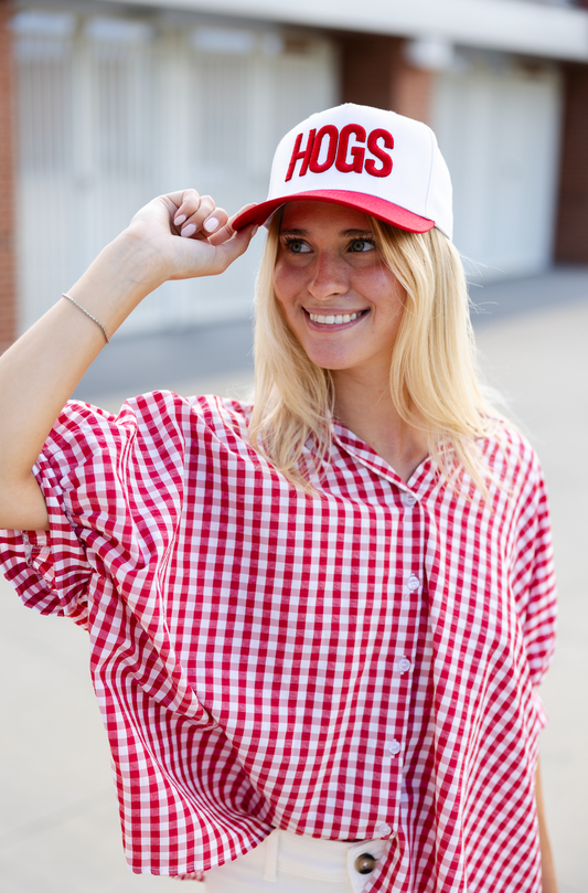 HOGS Puff Vintage Trucker Red