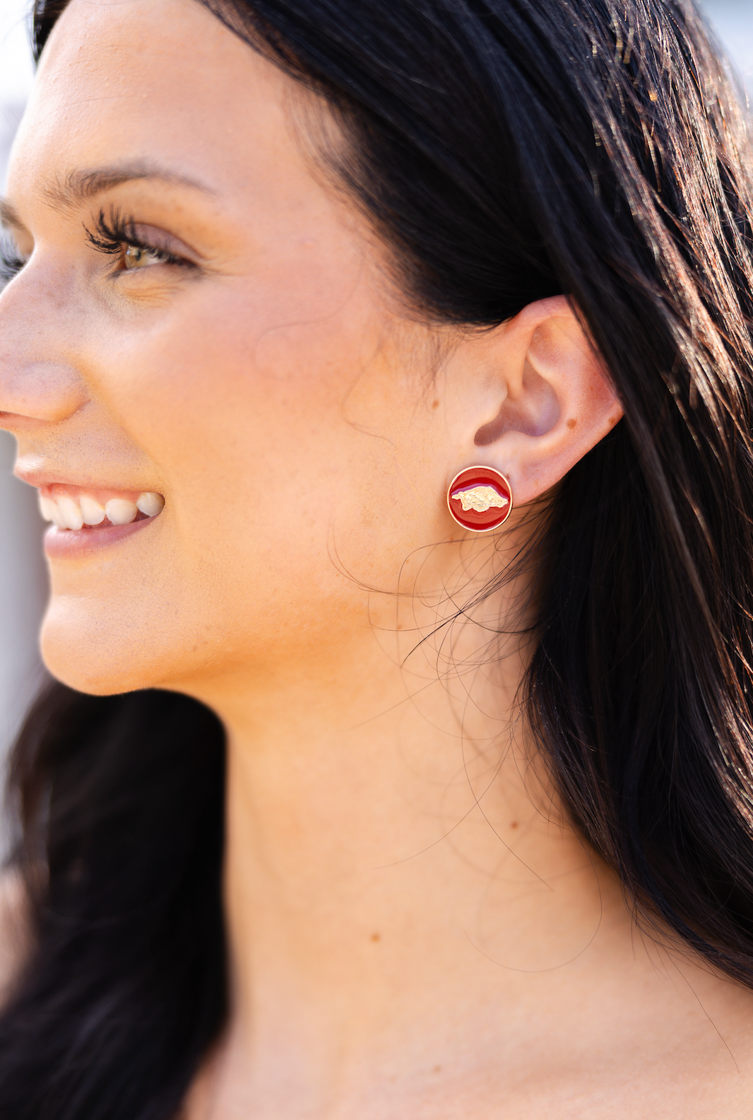 Razorbacks Logo Circle Studs