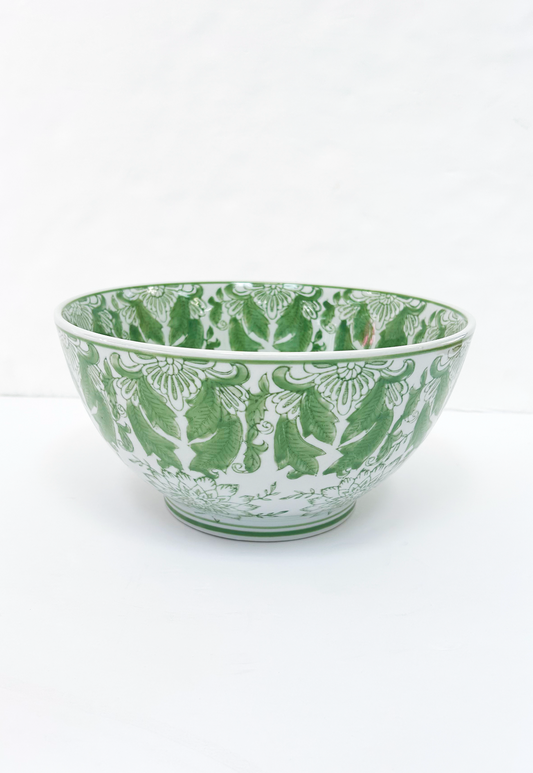 Green Printed Stoneware Bowl