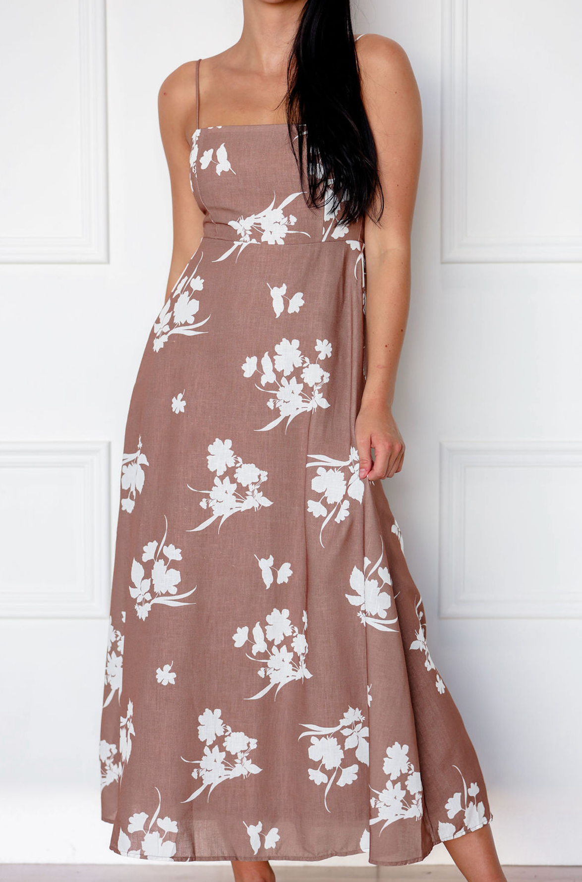 Fall Floral Printed Midi Dress