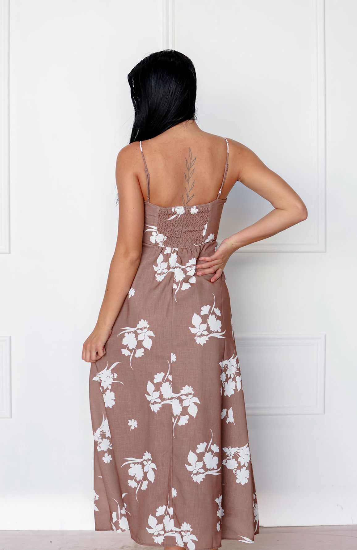 Fall Floral Printed Midi Dress