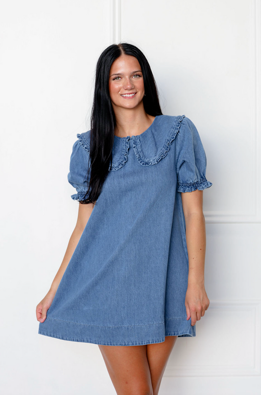 Big Collar Denim Dress