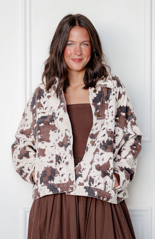 Multi Cow Print Jacket