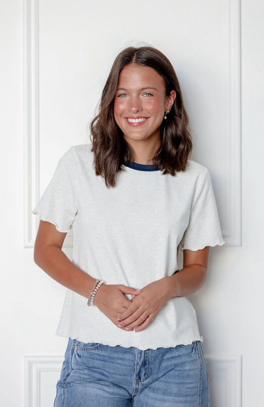 Contrast Neck Band T-shirt
