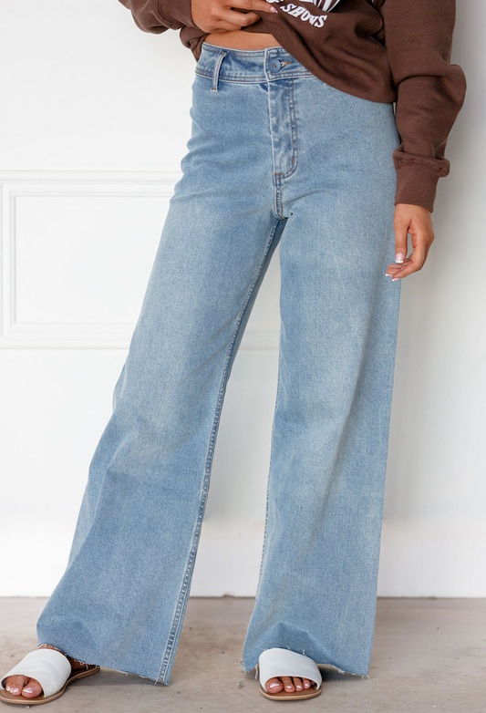 Straight Leg Denim Pants