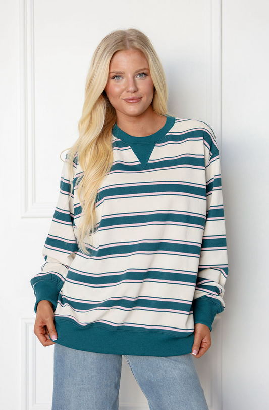 Retro Stripe Crewneck