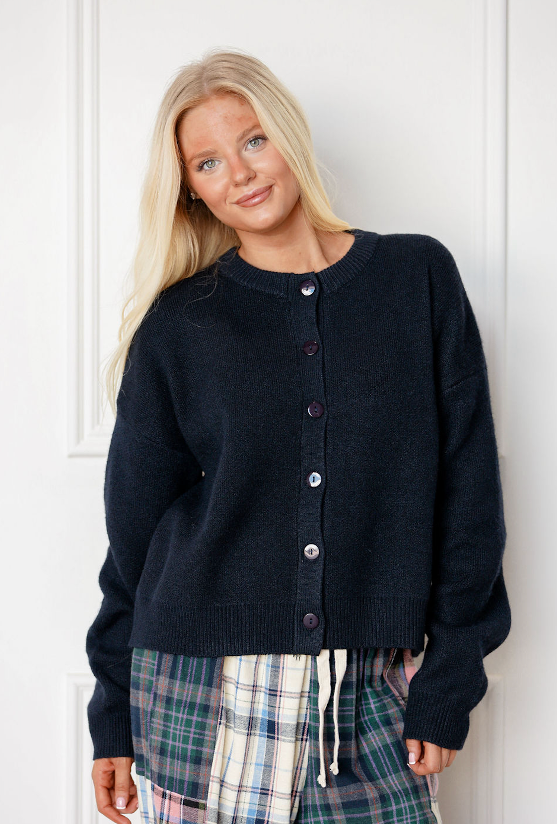 Rory Button Down Cardigan Navy
