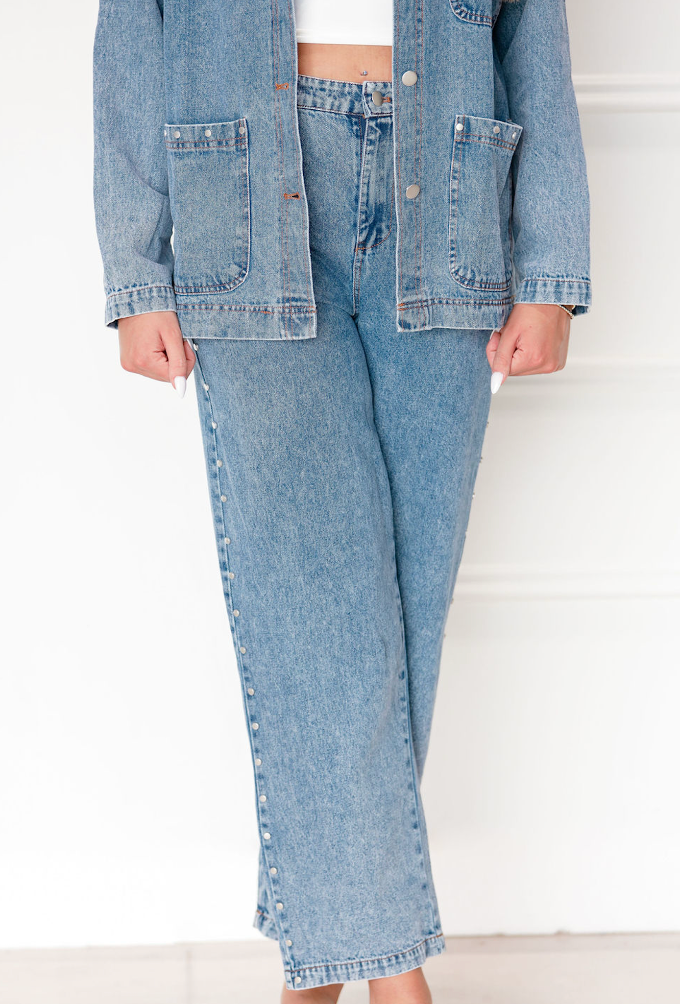 Denim Studded Barn Jacket
