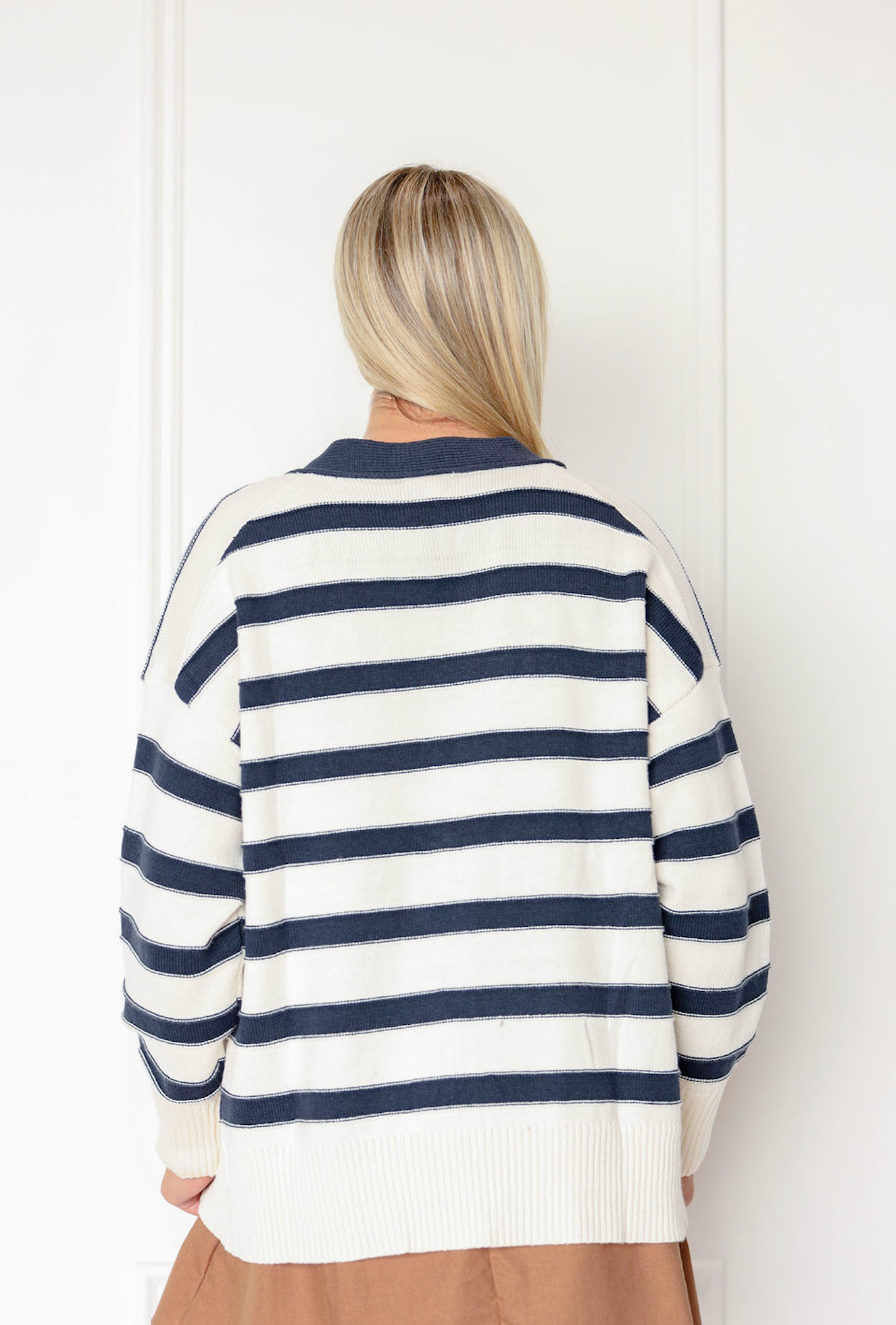 Navy Neutral Stripe Cardigan