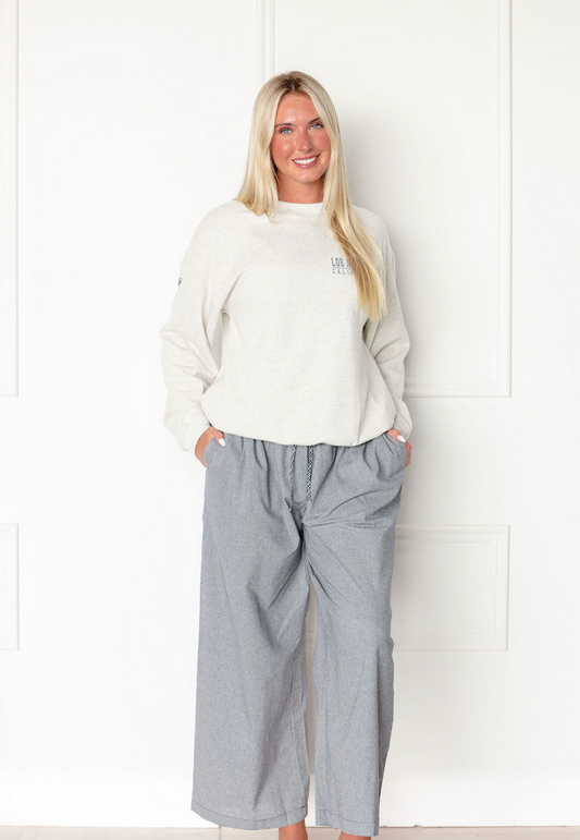 Contrast Waist Band Plaid Pants