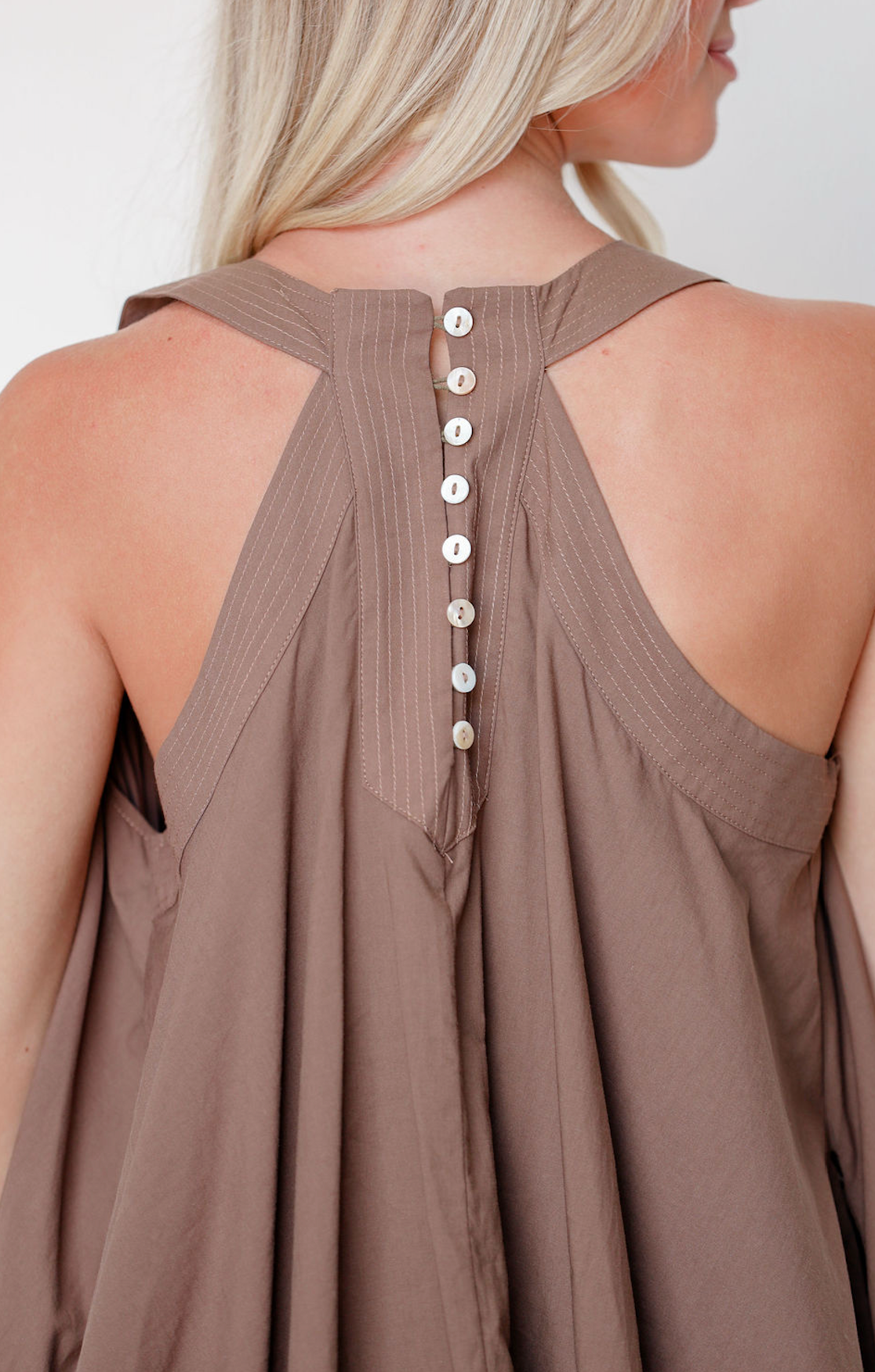 Chocolate V-neck Swing Dress