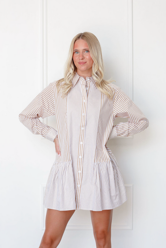 Averi Stripe Shirt Dress