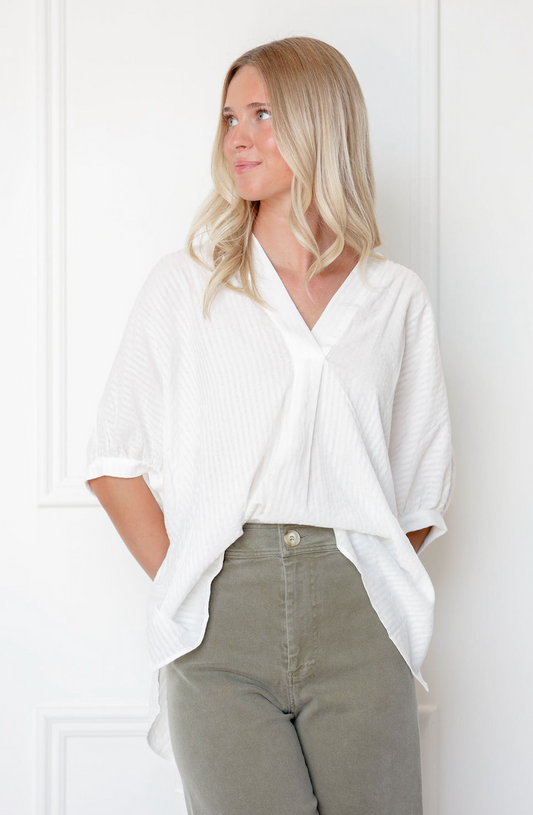 Adeline V-neck Blouse White
