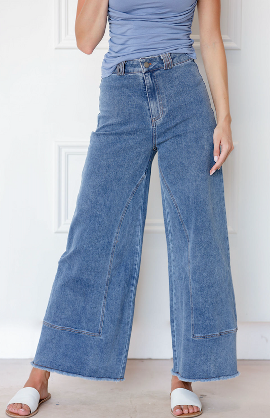 Mid Rise Straight Leg Jeans