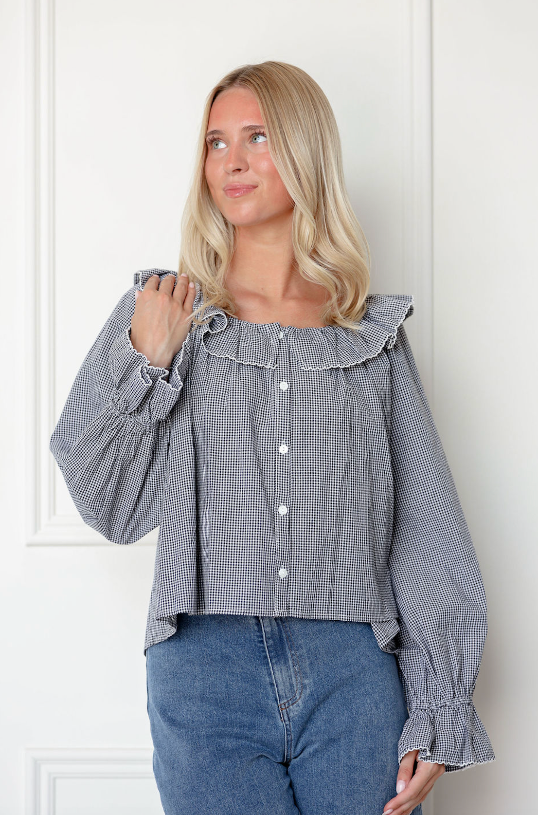Suzy Gingham Collared Blouse