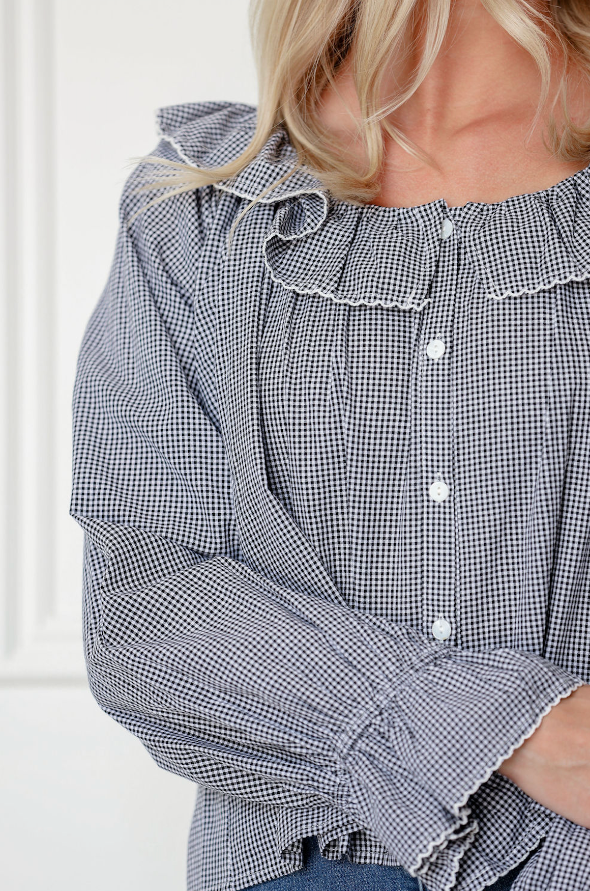 Suzy Gingham Collared Blouse