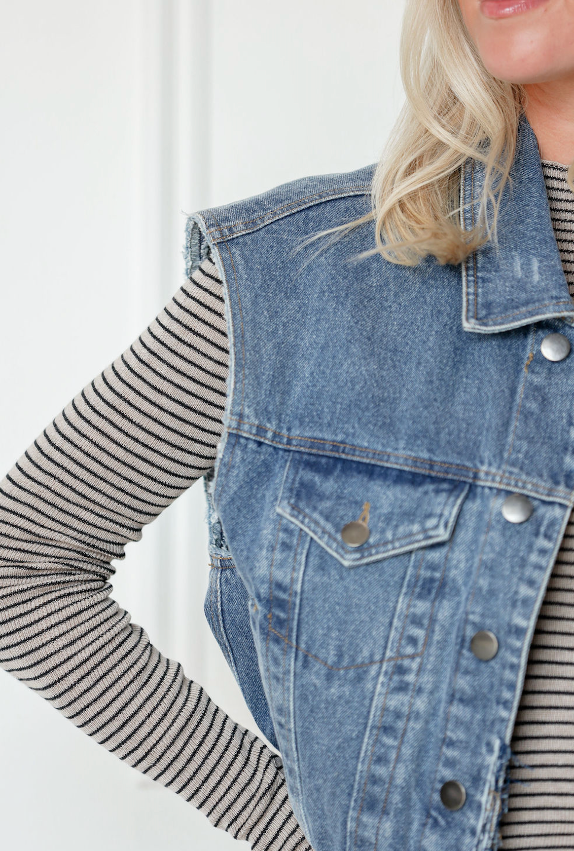 Sam Buttons Denim Vest