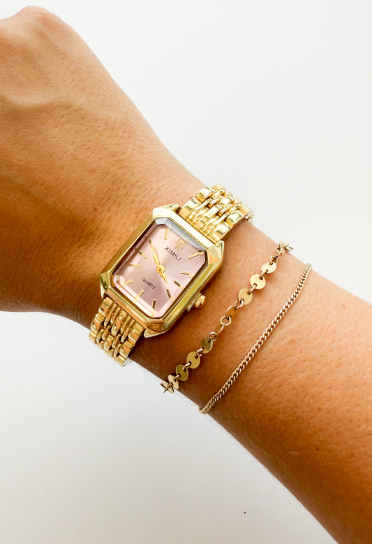 Time is Precious Watch Gold/Pink