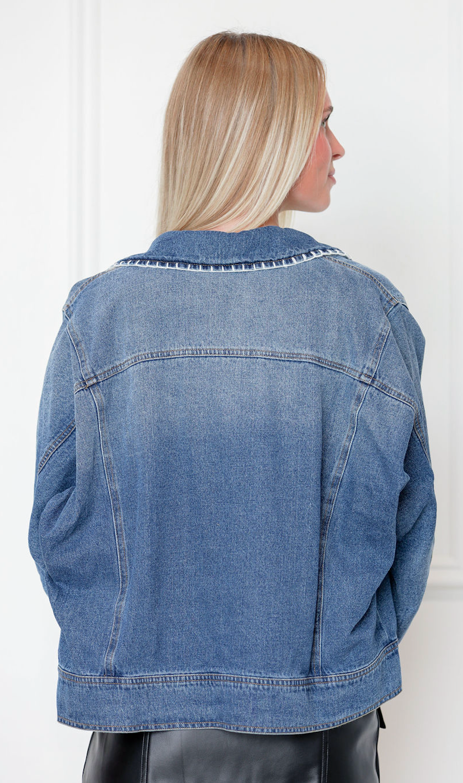 Brinn Blanket Stitch Denim Jacket