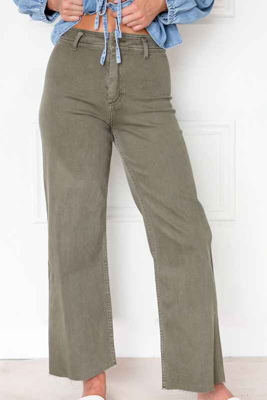 Olive Straight Leg Pants