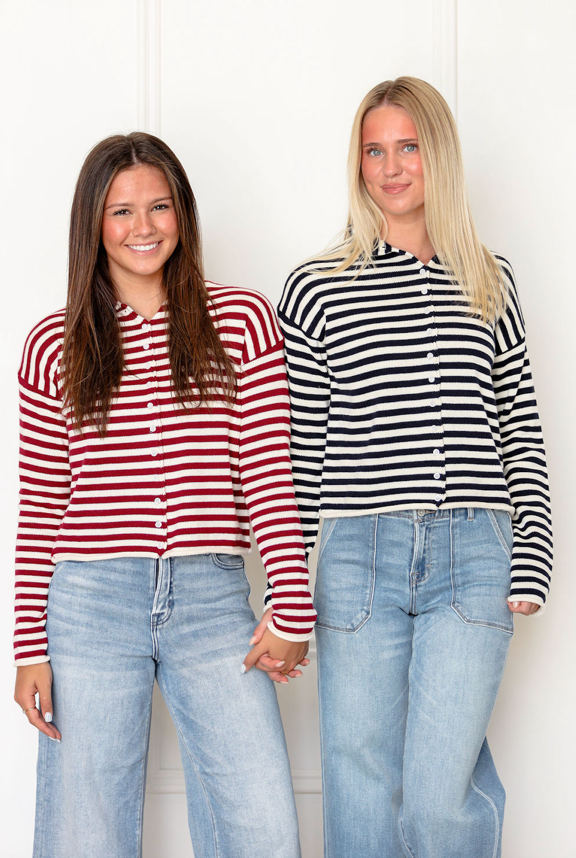 Mikayla Stripe Cardigan Wine