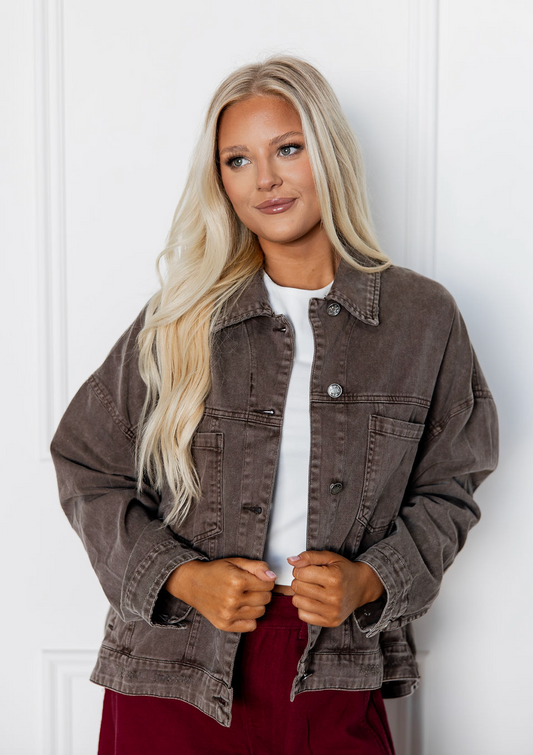 Coffee Denim Jacket