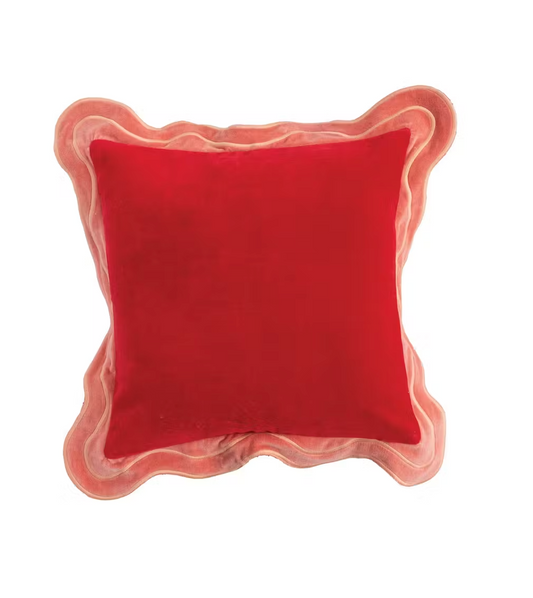 Velvet Scallop Edge Pillow
