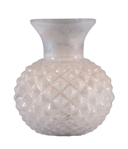 Hobnail Embossed Glass Vase