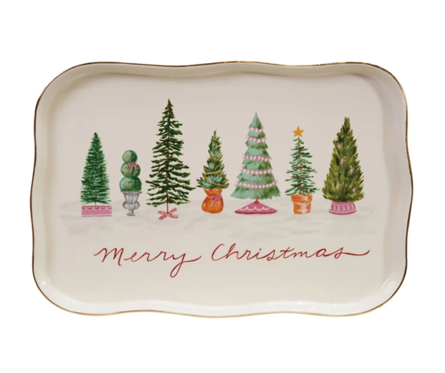 Merry Christmas Tree Platter