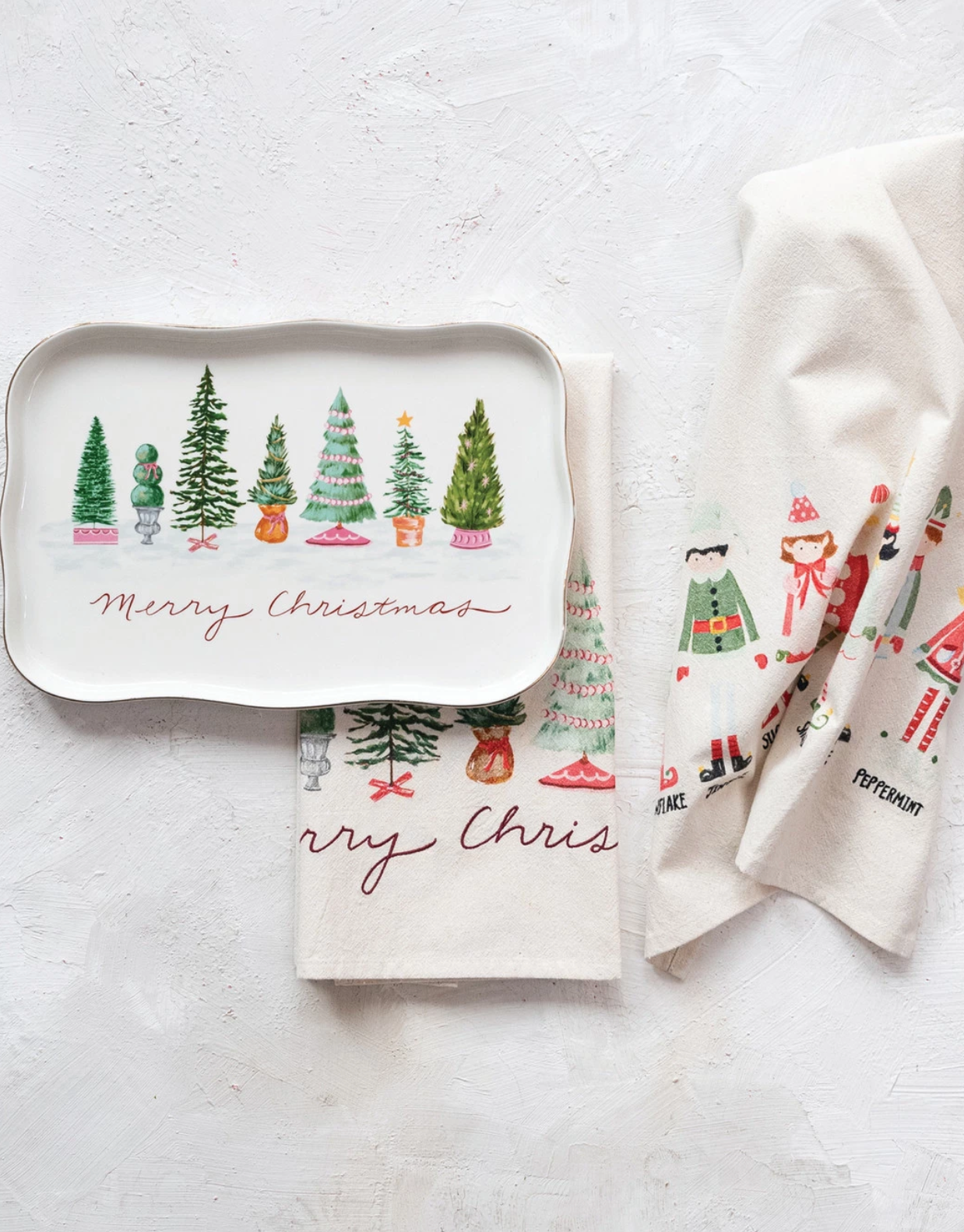 Merry Christmas Tree Platter