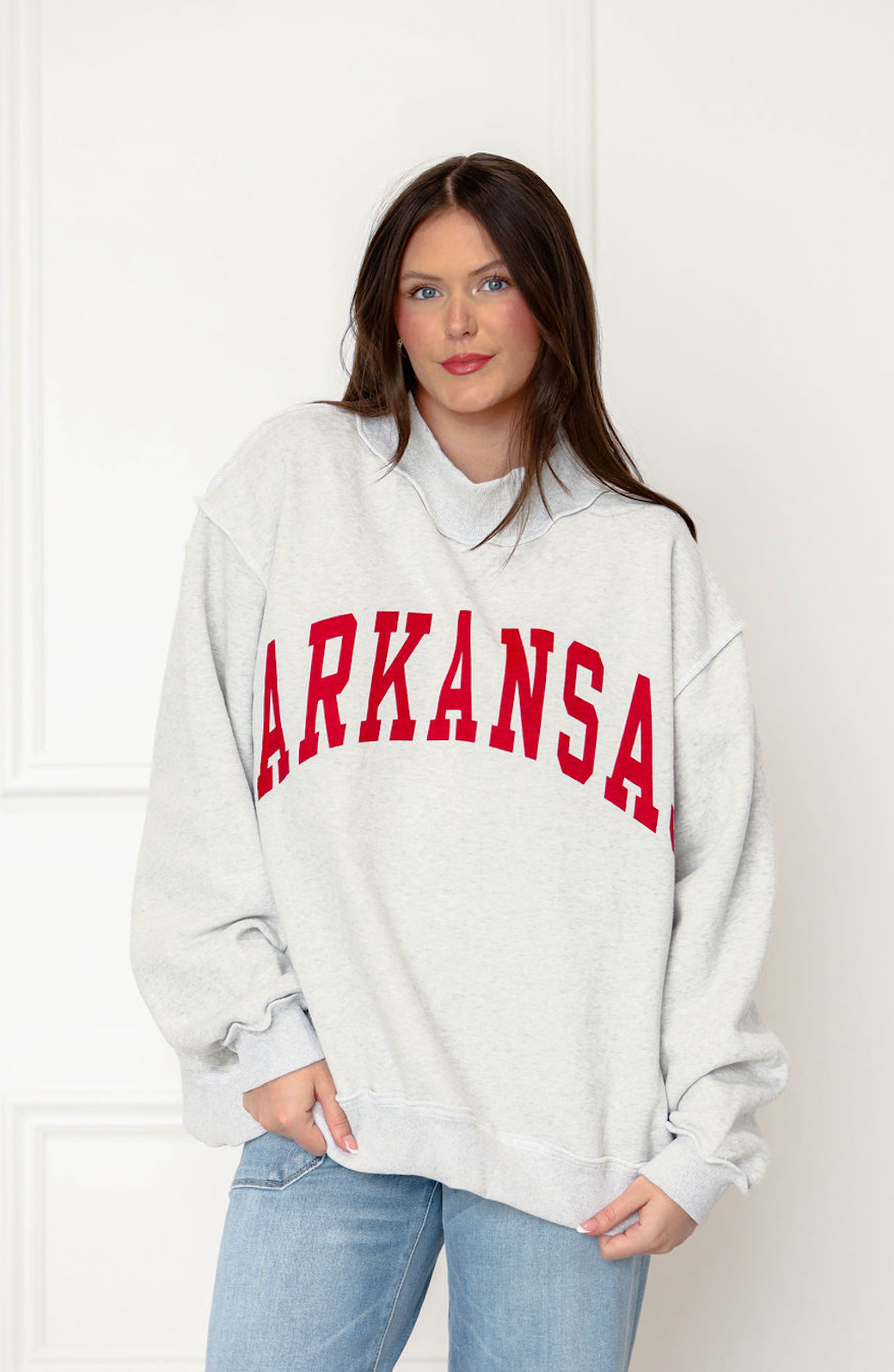 Reversible Arkansas/AR Mock Neck Sweatshirt