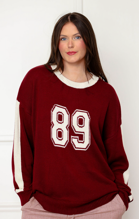 89 Varsity Sweater Wine