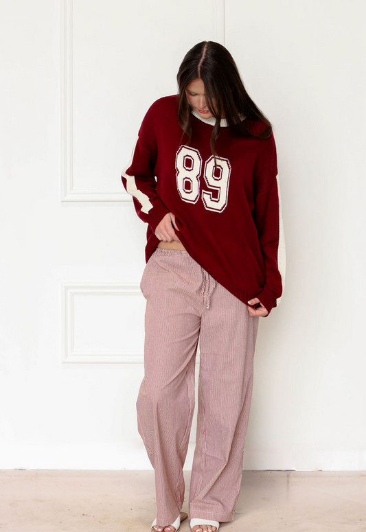 Elizabeth Stripe Pants Mauve
