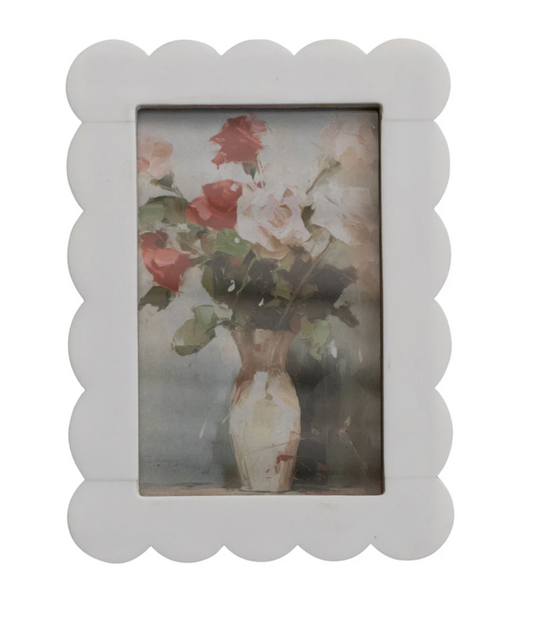White Scallop Frame