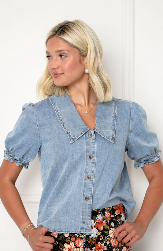 Denim Button Up Blouse