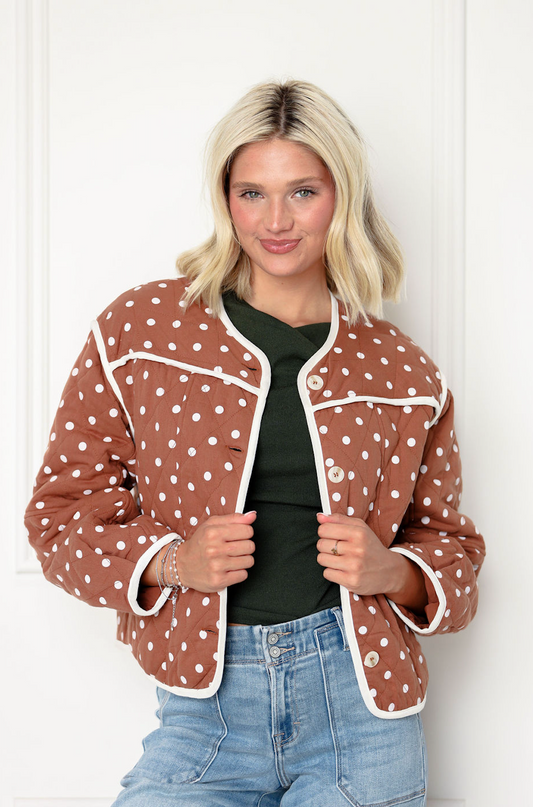 Dex Polka Dot Quilted Jacket