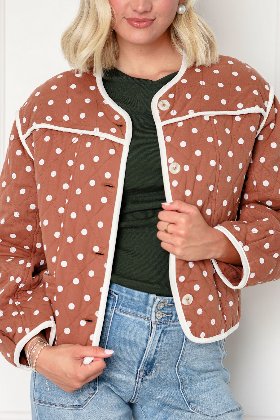 Dex Polka Dot Quilted Jacket