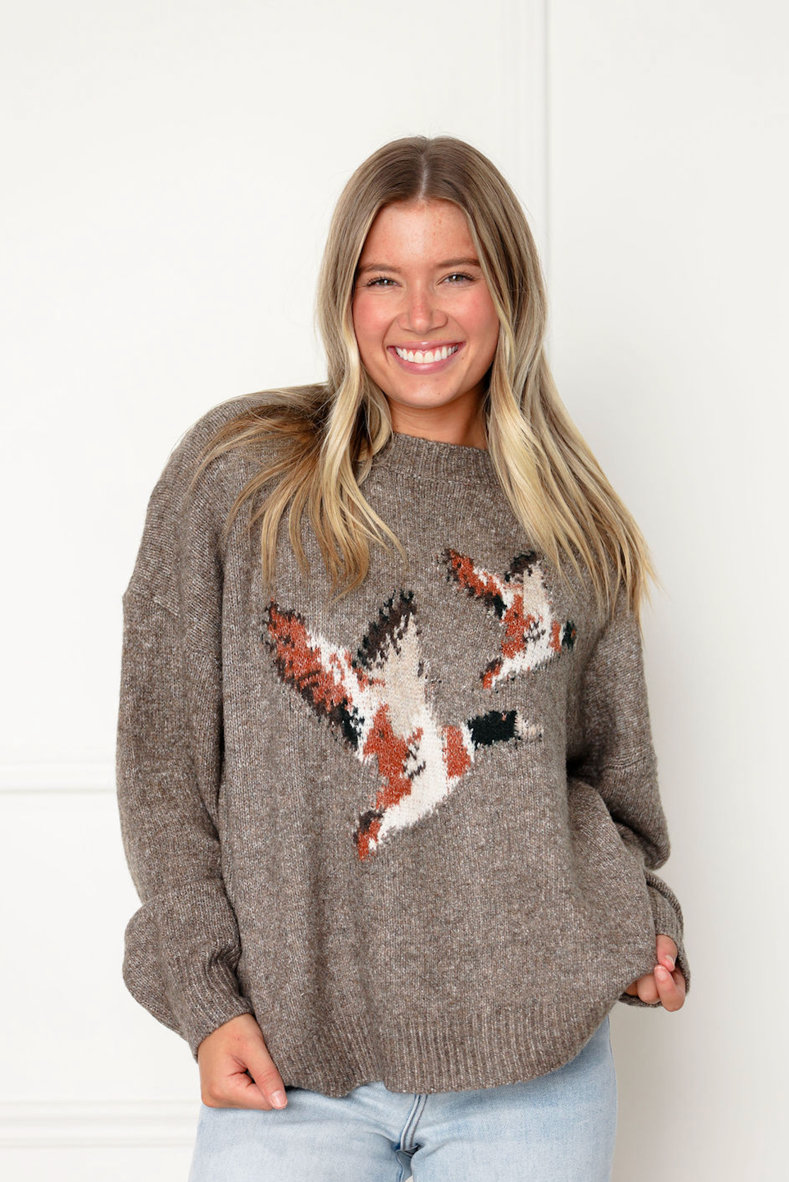 Flying Ducks Sweater Mocha
