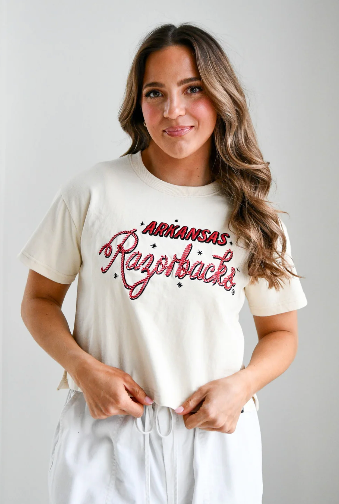 Razorbacks Lasso Cropped Tee
