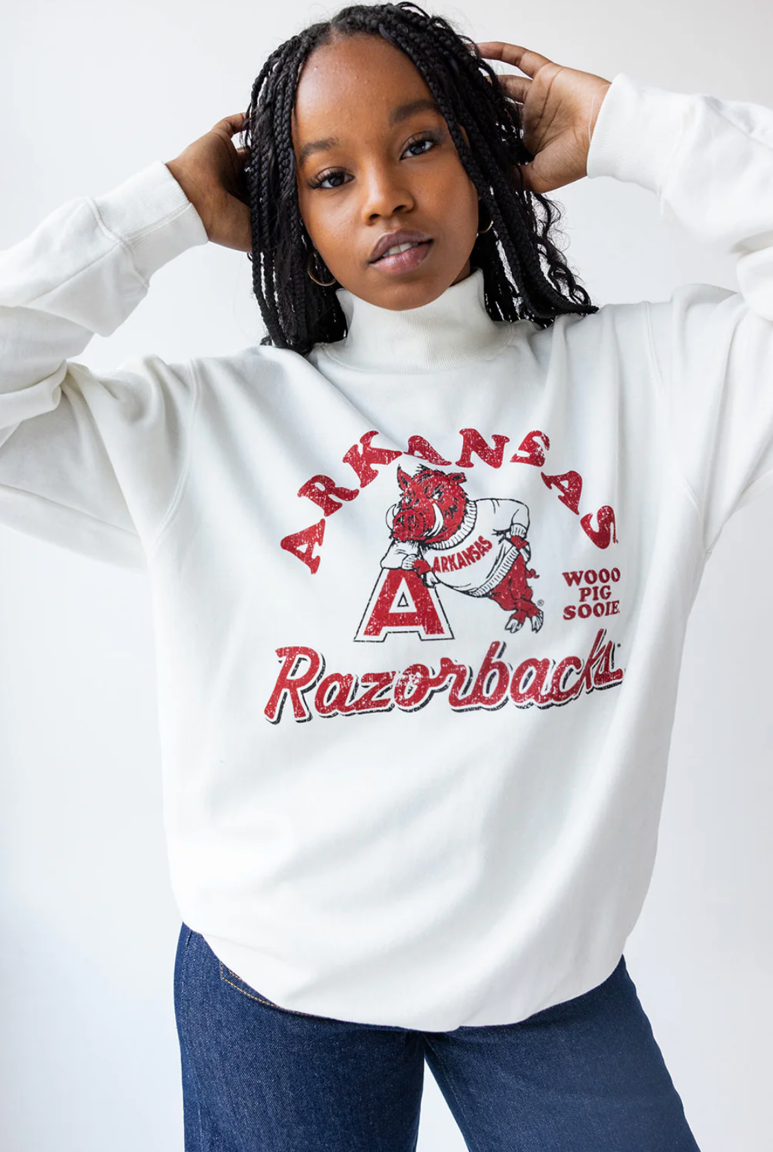 Vintage Razorback Mock Neck Sweatshirt