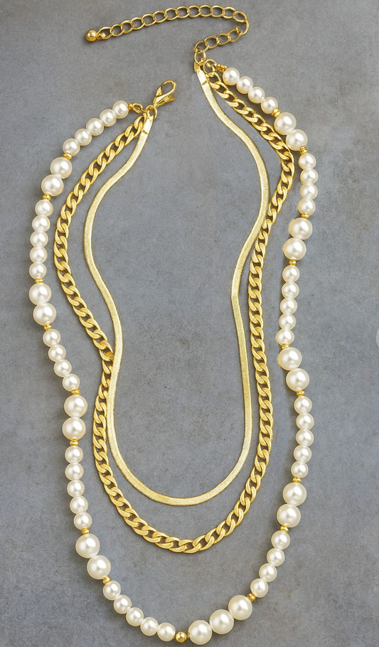 Pearl Chain Layer Necklace