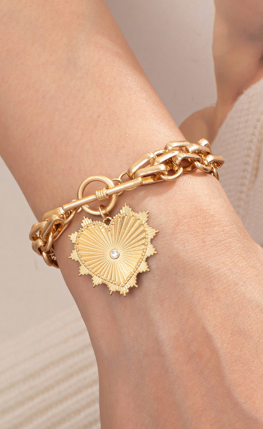 Heart Pendant Bracelet