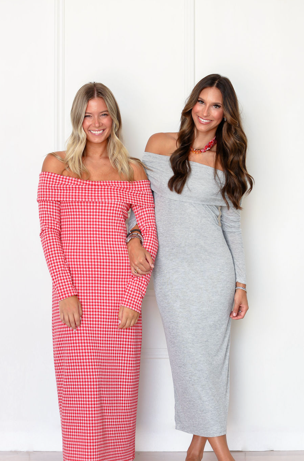 Gingham Off Shoulder Dress