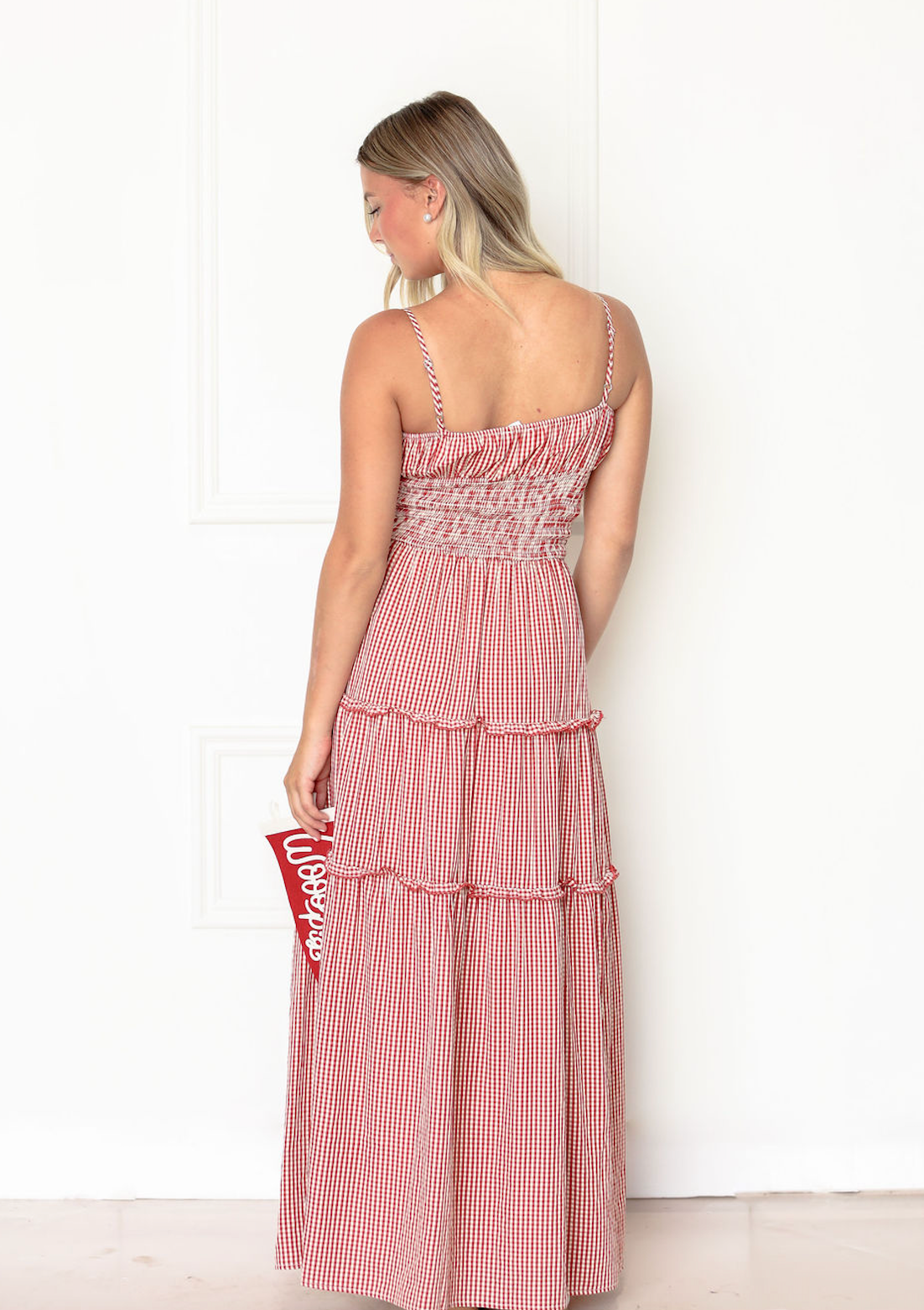 Abigail Gingham Smocked Waist Maxi Dress