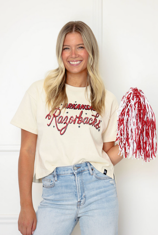 Razorbacks Lasso Cropped Tee