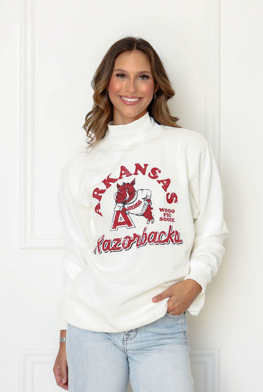 Vintage Razorback Mock Neck Sweatshirt