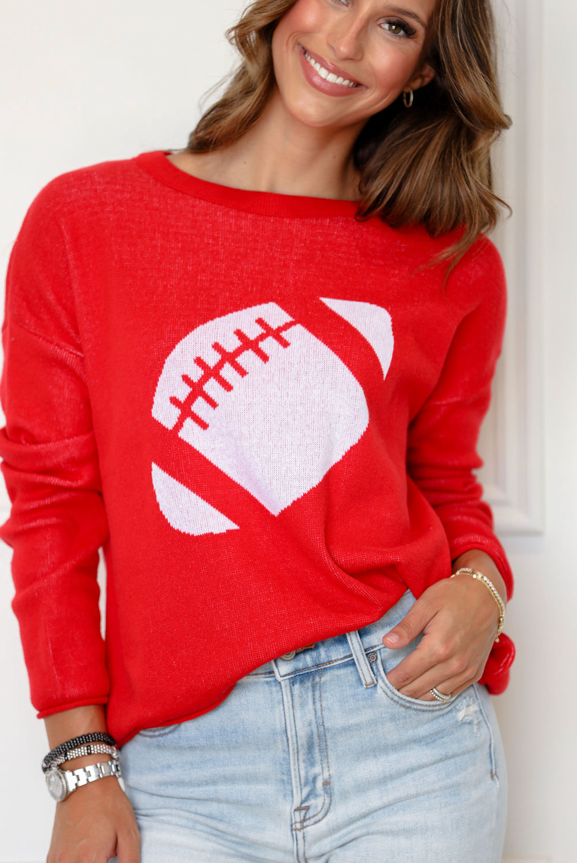 Football Knit Sweater